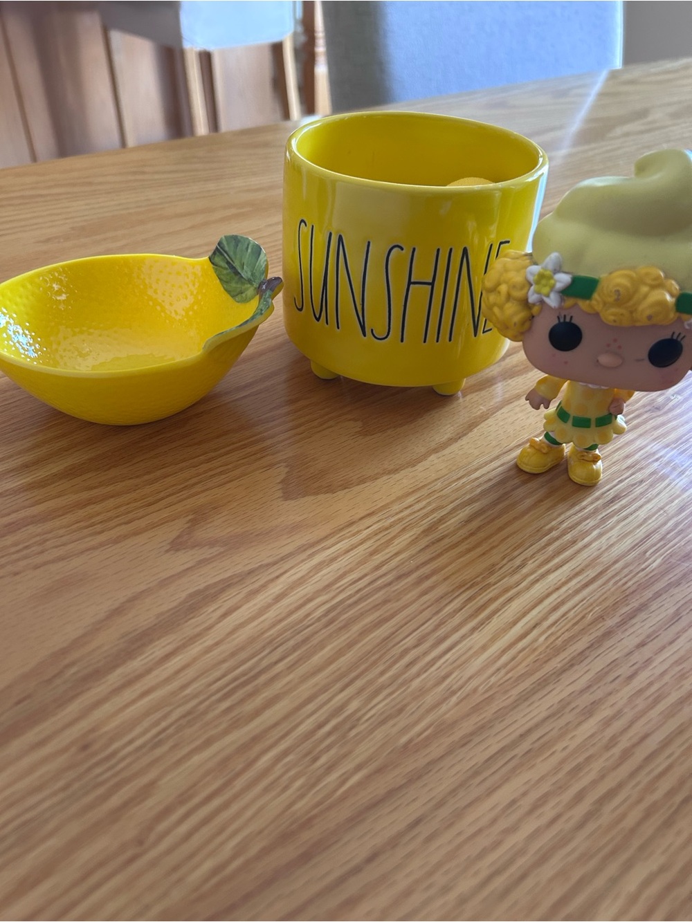 Rae Dunn Yellow Ceramic "SUNSHINE" Planter and Lemon Dish